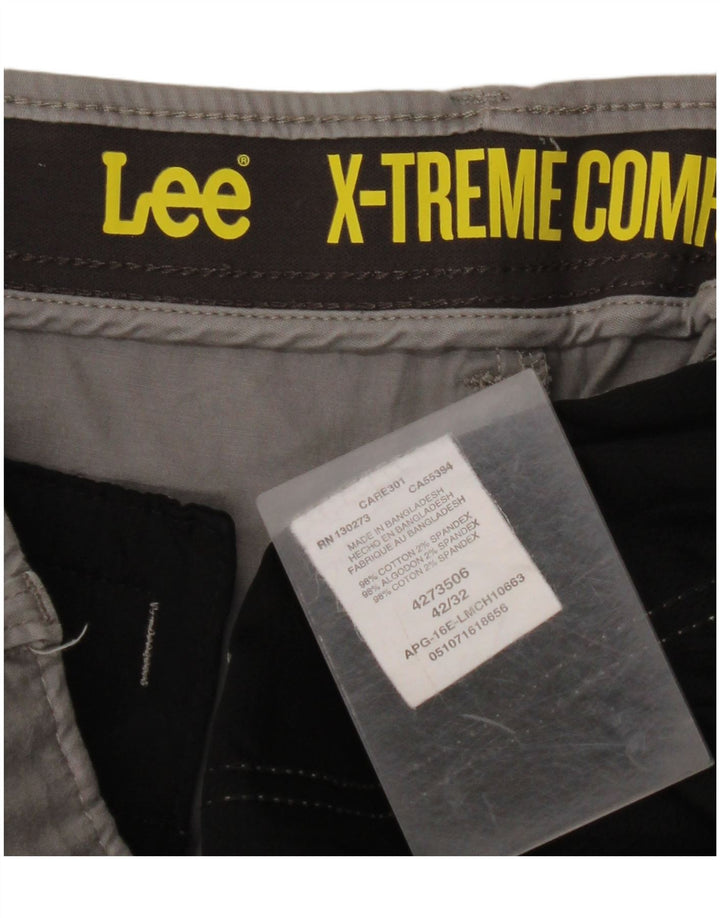 LEE muške X-treme Comfort ravne chino hlače W42 L32 sivi pamuk