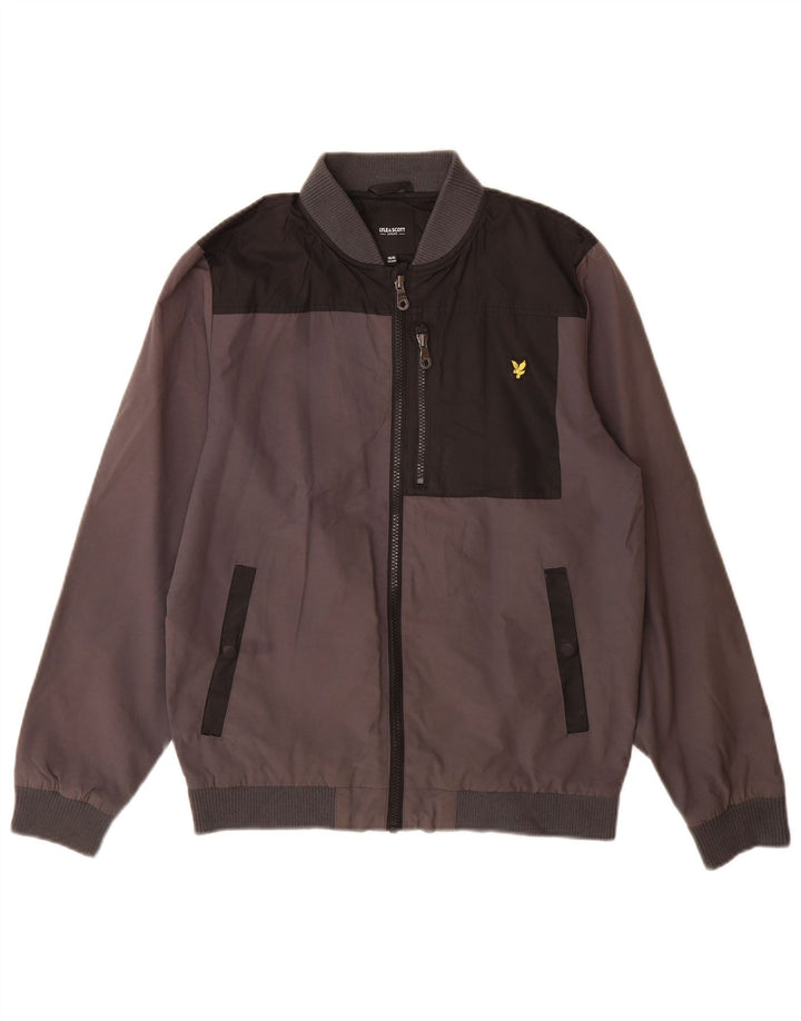 Bomber jakna Lyle & Scott za dječake 14-15 godina, pamuk u sivoj boji