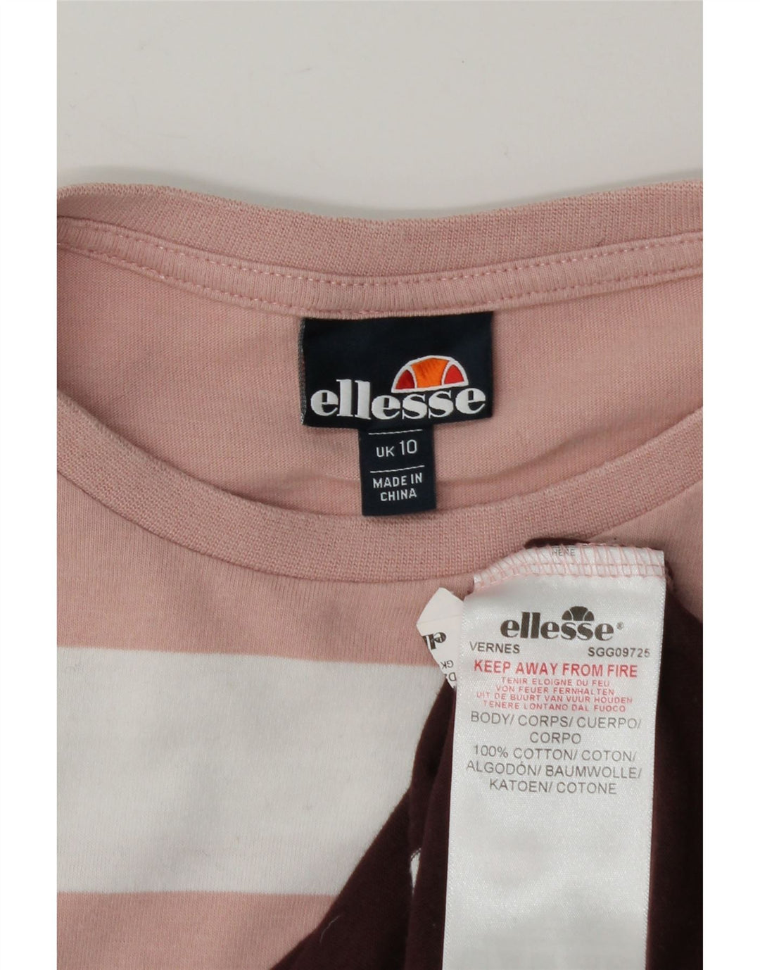 ELLESSE Womens Graphic Sweatshirt Jumper UK 10 Small Maroon Colourblock Vintage Ellesse and Second-Hand Ellesse from Messina Hembry 