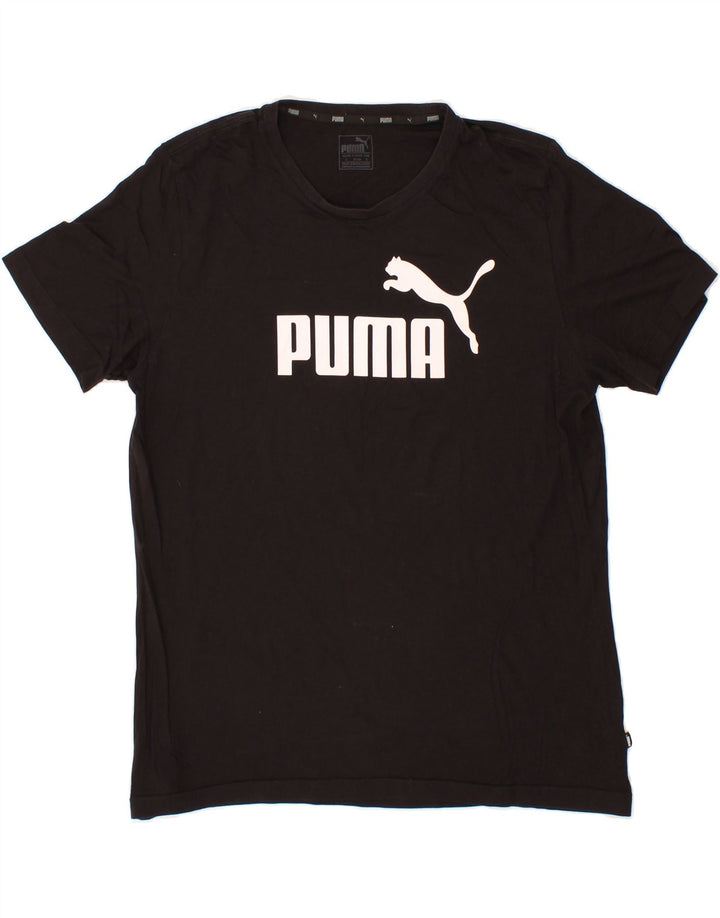 PUMA Mens Graphic T-Shirt Top Large Black Vintage Puma and Second-Hand Puma from Messina Hembry 