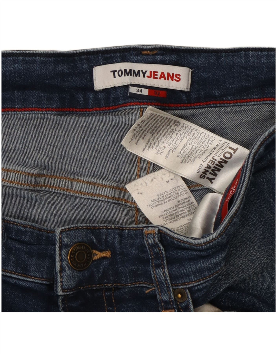 TOMMY HILFIGER Muške uske traperice W34 L32 Plavi pamuk