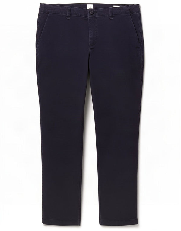 Gap Womens Girlfriend Straight Chino Trousers UK 14 Large W34 L28 Navy Blue