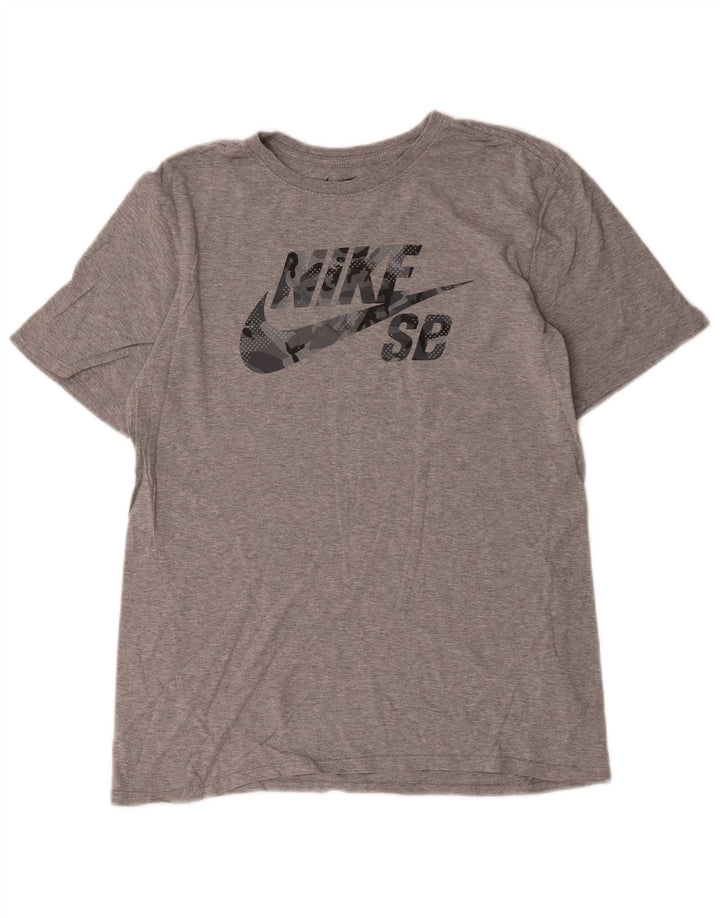 Nike muška majica s kratkim rukavima atletskog kroja srednje sivi pamuk