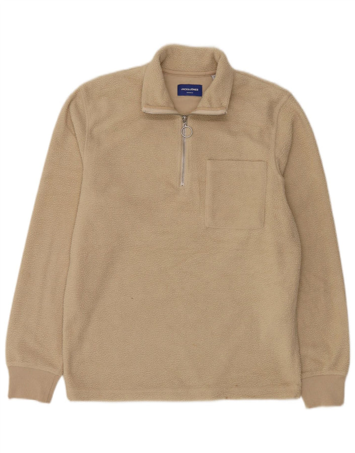 Jack & Jones muški džemper od flisa s patentnim izrezom Srednji bež poliester