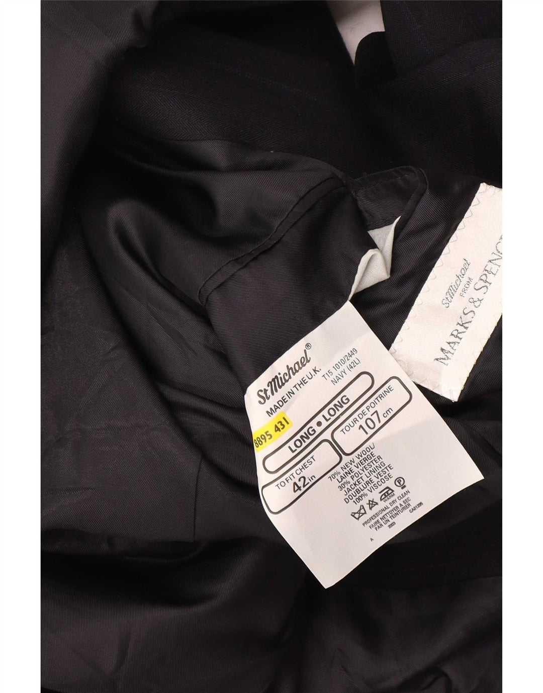 Marks & Spencer muška dugačka jakna jakna UK 42 velike tamnoplave pruge
