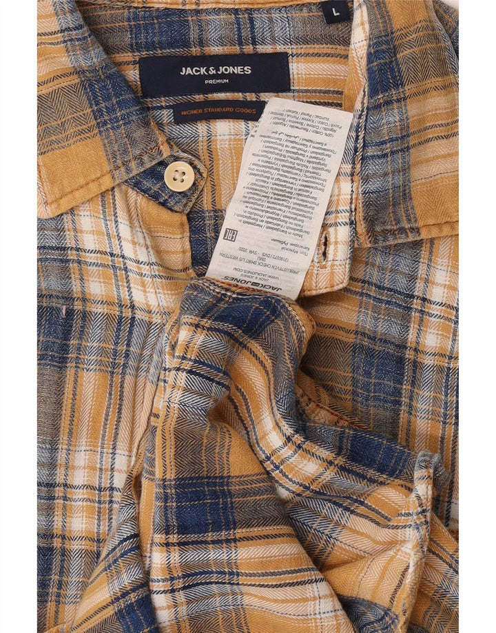 Jack & Jones muška flanelska košulja, veliki žuti karirani pamuk