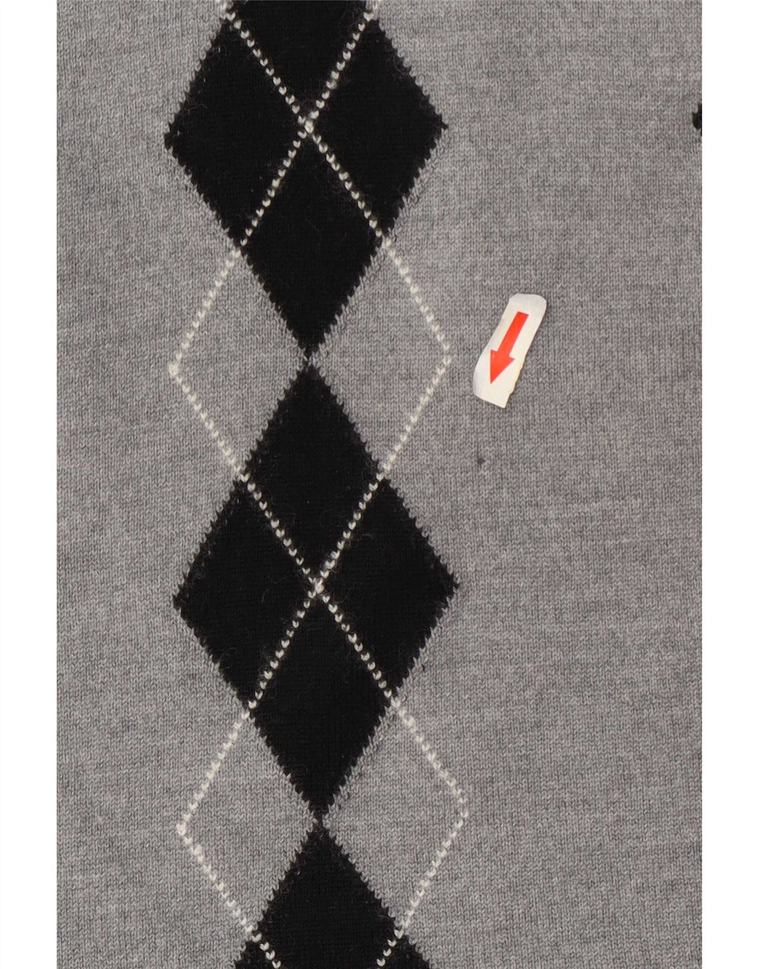 Vintage ženski džemper s rol izrezom UK 14 Srednje sivi Argyle/Diamond