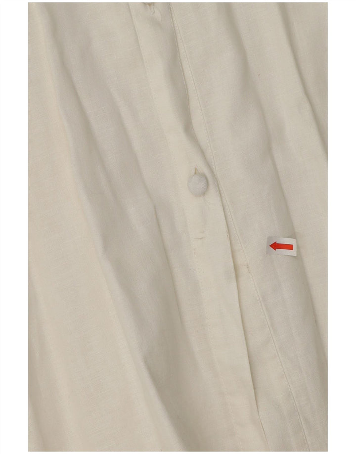 VINTAGE Ženska košulja bluza 3/4 rukava UK 14 Srednje bijela cvjetna