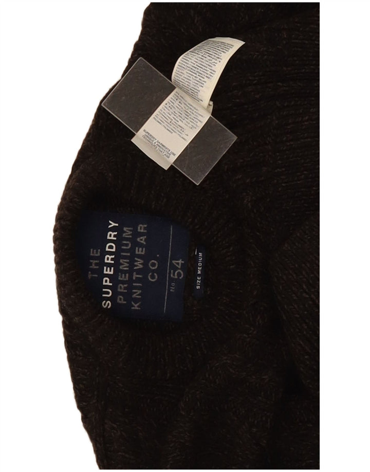 Superdry muški džemper s okruglim izrezom od srednje smeđeg akrila s pjegama