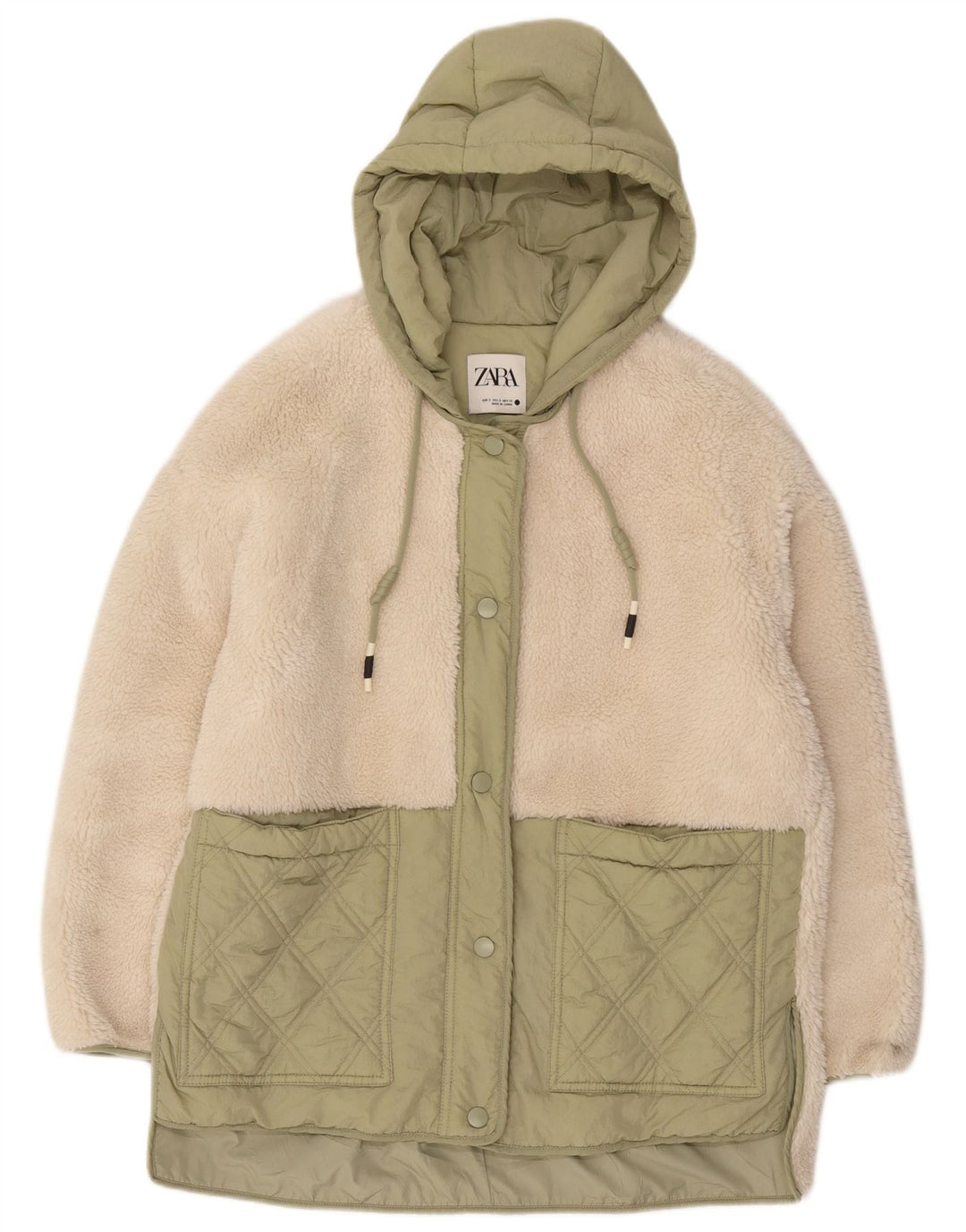 Zara ženska prevelika vjetrovka s kapuljačom UK 10 Small Off White