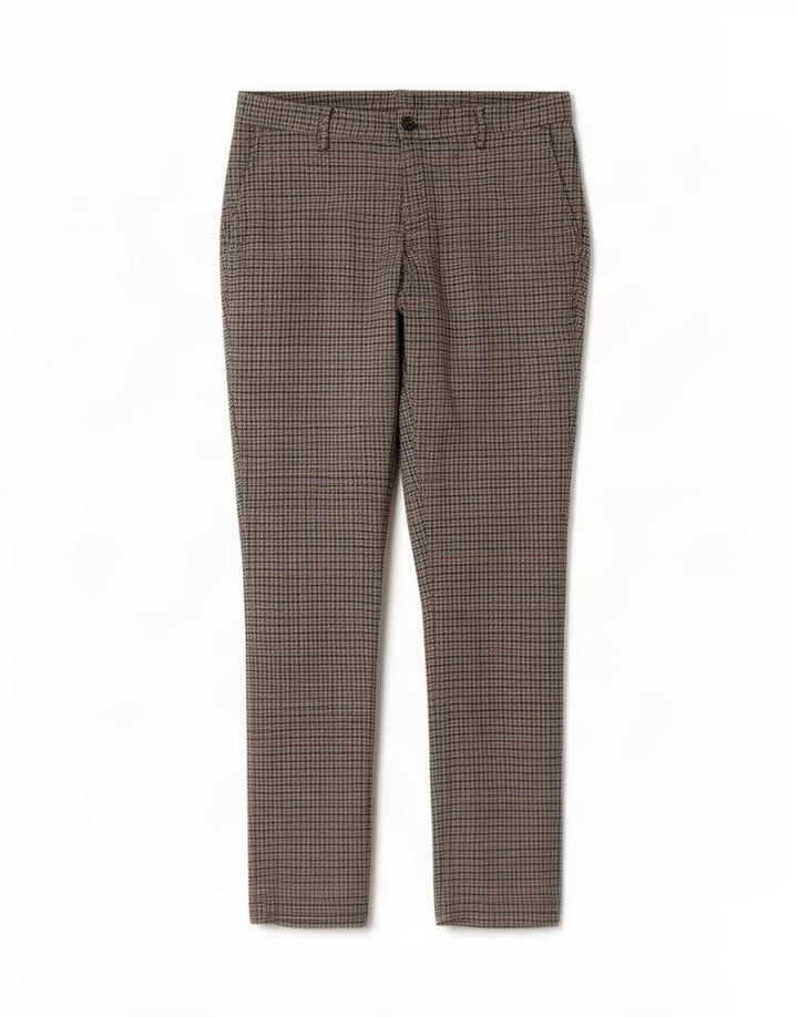 Benetton muške hlače ravnog odijela IT 48 Srednje W34 L34 Siva Houndstooth