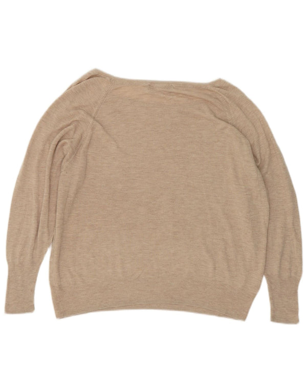 Zara ženski pulover s velikim veznim izrezom UK 10 Small Beige