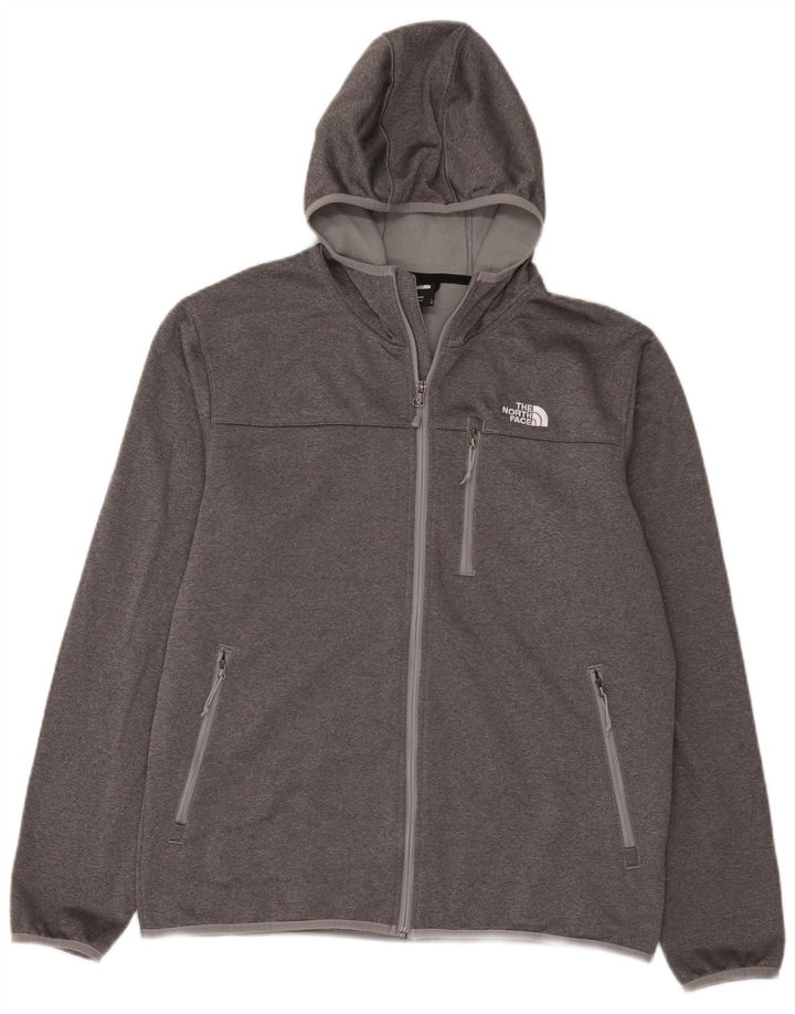 The North Face muški pulover s kapuljačom na patentni zatvarač veliki sivi poliester