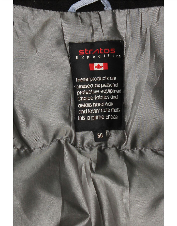 STRATOS Mens Hooded Padded Gilet IT 50 Large Grey Vintage Stratos and Second-Hand Stratos from Messina Hembry 