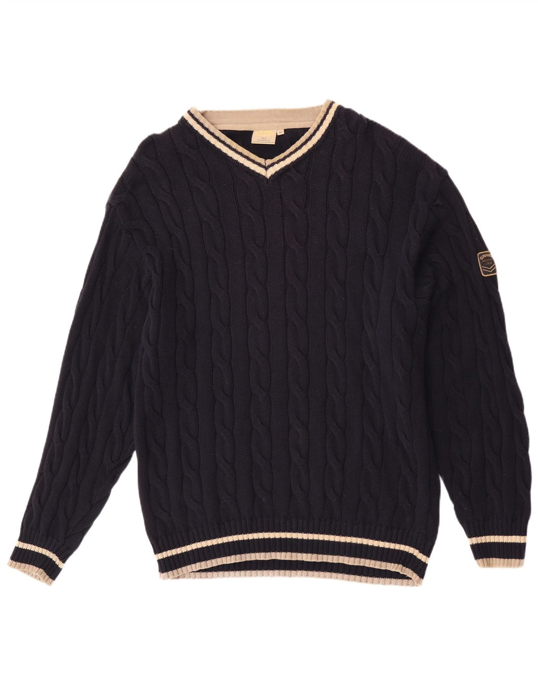 Camel Active muški džemper s V-izrezom Srednji tamnoplavi pamuk