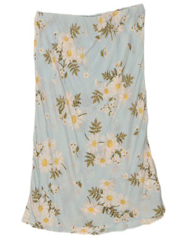 Billabong Womens Straight Skirt XL W36 Blue Floral Viscose
