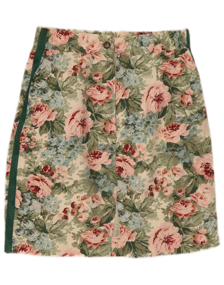 Vintage ženska mini suknja mala W26 višebojno cvjetno