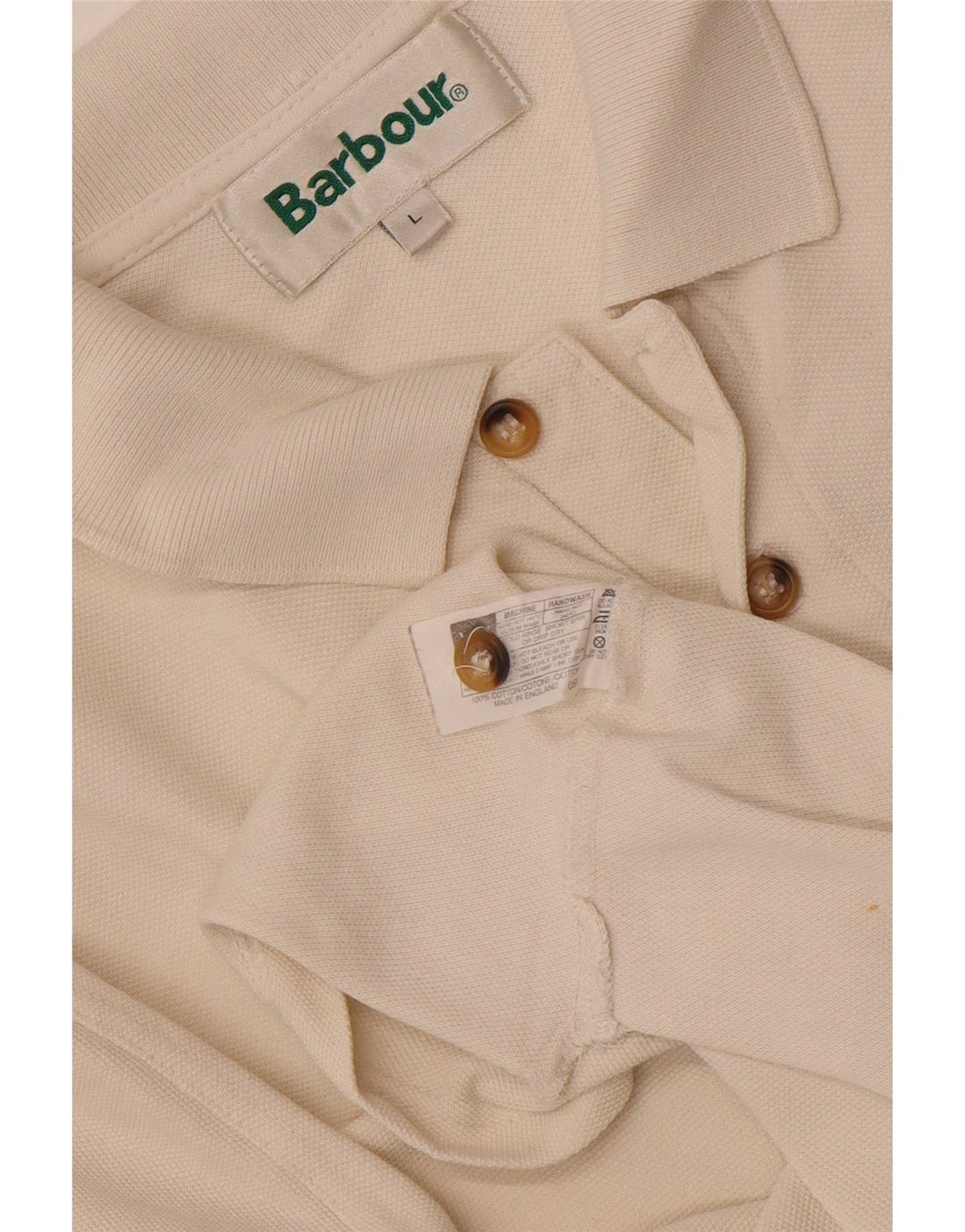 Barbour muška polo majica Large Off White Cotton