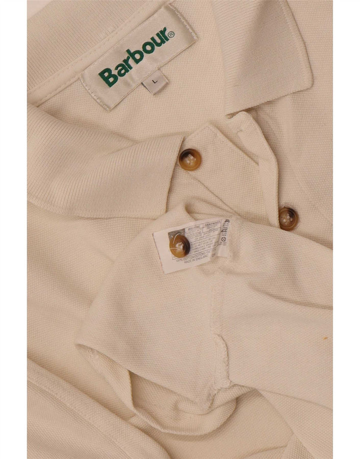 Barbour muška polo majica Large Off White Cotton
