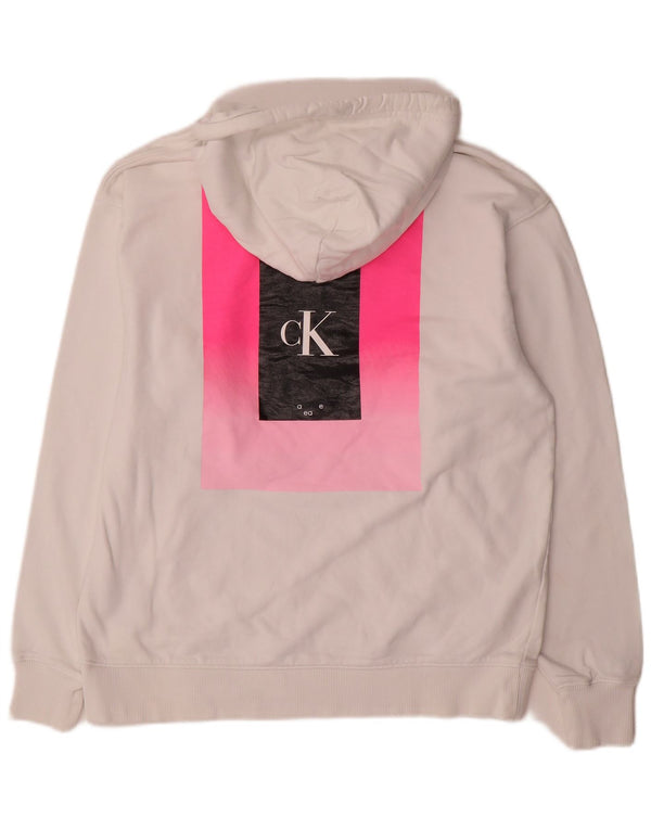 Calvin Klein Jeans Ženska majica s kapuljačom s grafičkim motivima UK 10 Mala bijela
