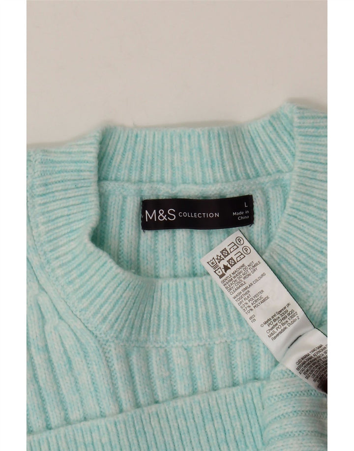 MARKS & SPENCER Ženski džemper s okruglim izrezom UK 16 Veliki plavi poliester