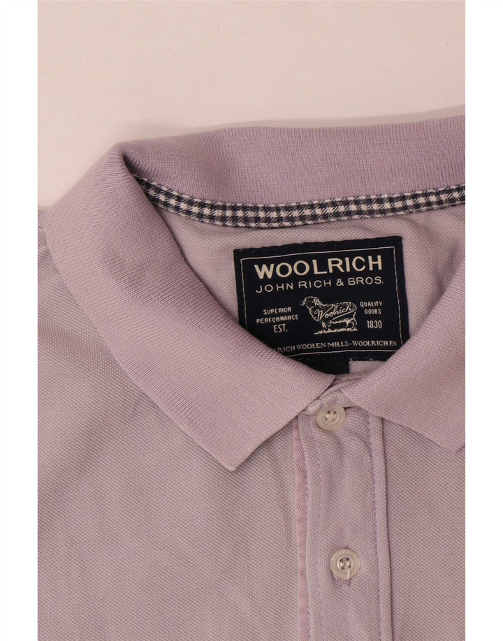 Woolrich muška polo majica srednje ljubičaste boje od pamuka