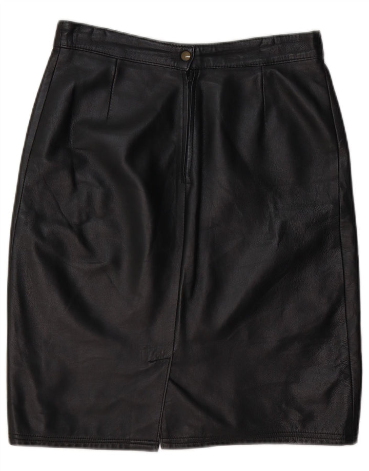 VINTAGE ženska kožna suknja IT 44 srednje W28 crna koža