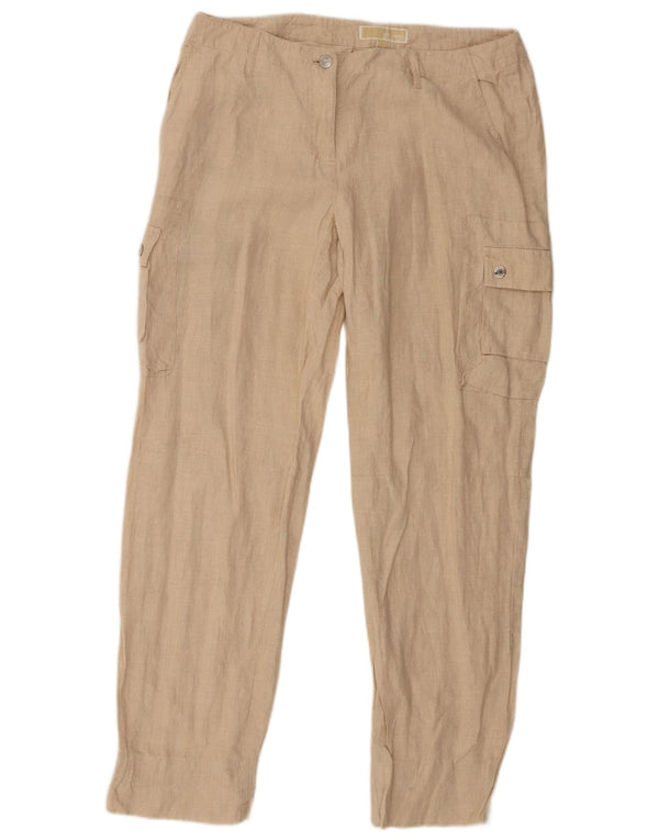 Michael Kors ženske ravne kargo hlače US 10 Large W32 L29 bež lan