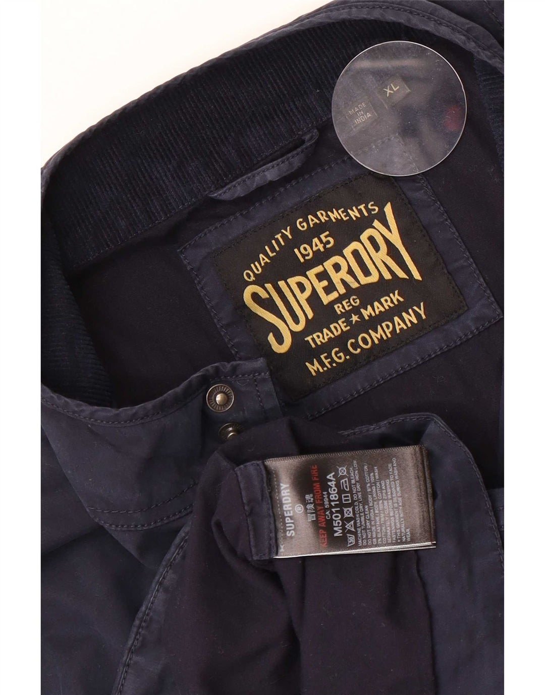 Superdry muška bomber jakna UK 42 XL tamnoplavi pamuk