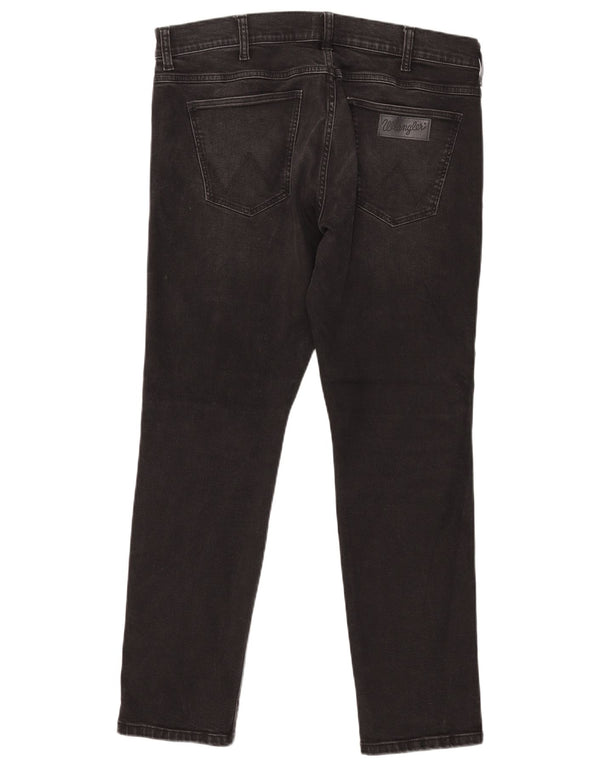 WRANGLER Mens Larston Slim Jeans W38 L32 Black Cotton