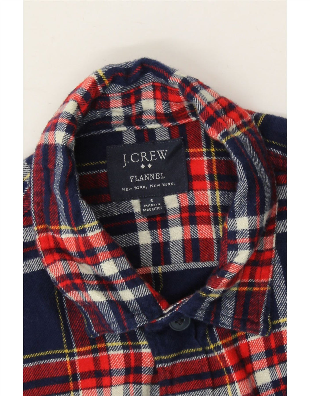 J. CREW Mens Flannel Shirt Small Navy Blue Check Cotton Vintage J. Crew and Second-Hand J. Crew from Messina Hembry 
