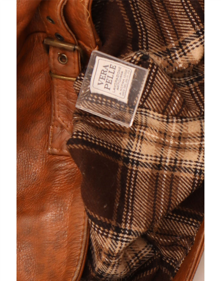 Vintage ženska kožna jakna UK 18 XL smeđa flekasta koža