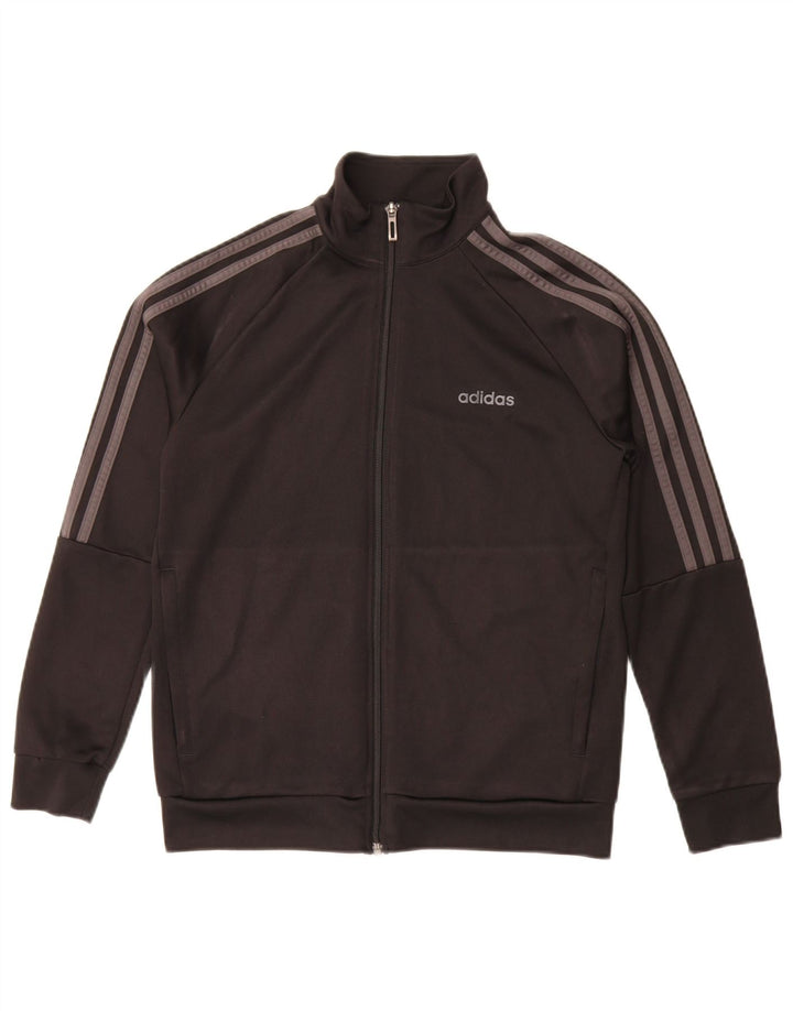 Gornja jakna od trenirke Adidas Climalite 13-14 godina, crni poliester