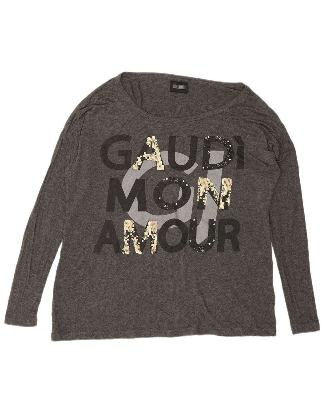 Gaudi velika ženska majica dugih rukava s grafikama UK 10 Mala siva viskoza