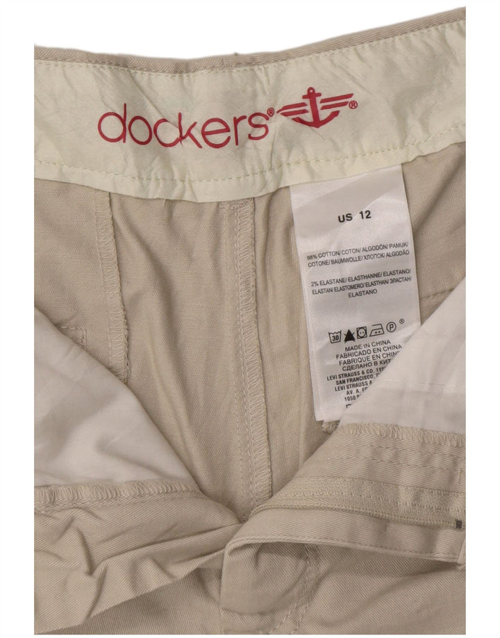 DOCKERS Ženske chino kratke hlače US 12 Large W33 Sivi pamuk