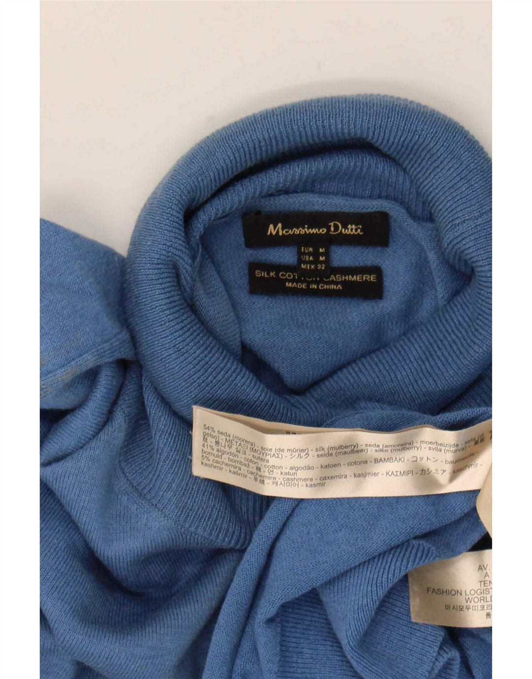 Massimo Dutti ženski pulover s rol izrezom UK 14 Srednje plava svila