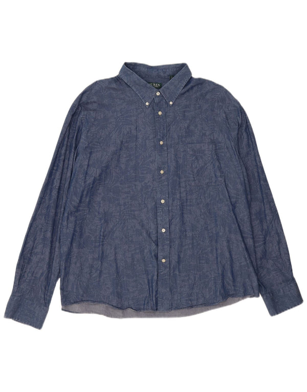 Ralph Lauren muška košulja standardnog kroja 2XL tamnoplavi cvjetni elastin
