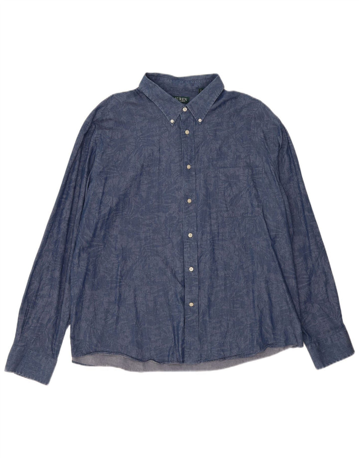 Ralph Lauren muška košulja standardnog kroja 2XL tamnoplavi cvjetni elastin
