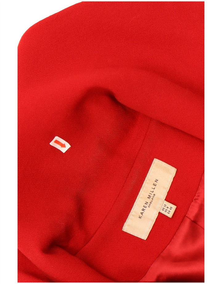 Ženska jakna s 3 gumba Karen Millen UK 12 srednje crvene vune
