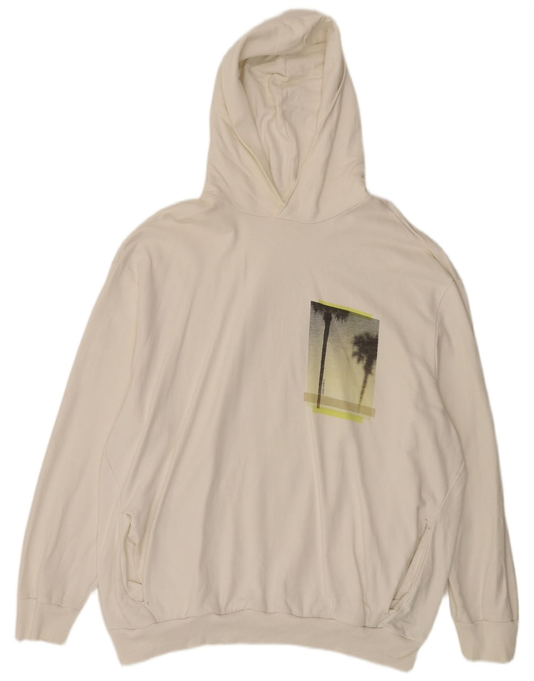 Calvin Klein muški džemper s kapuljačom s kapuljačom 3XL od bijelog pamuka