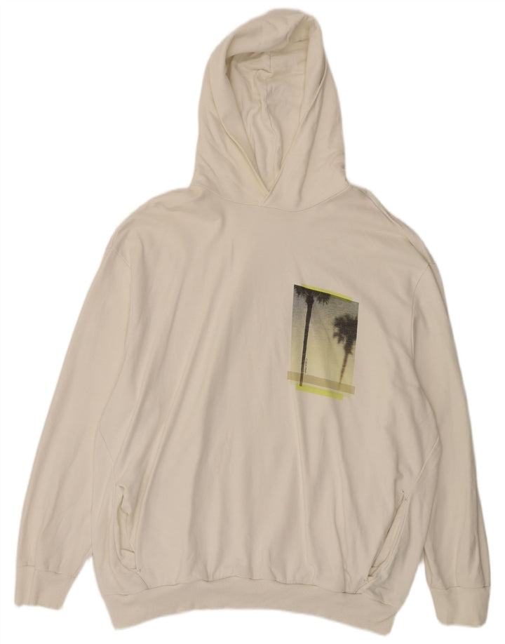 Calvin Klein muški džemper s kapuljačom s kapuljačom 3XL od bijelog pamuka