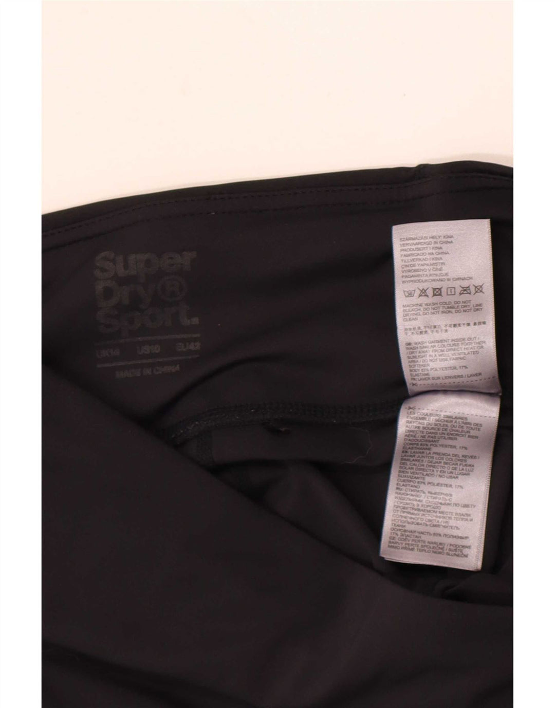 Superdry ženske grafičke tajice UK 14 veliki crni poliester