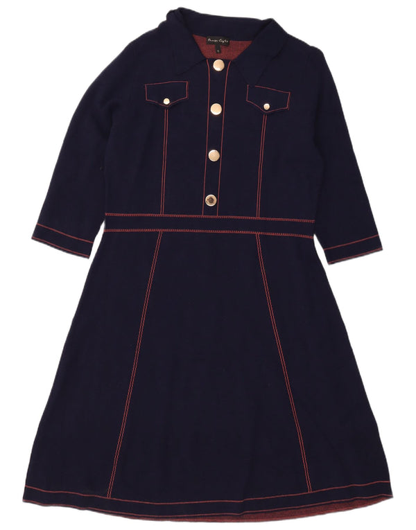 Phase Eight ženska haljina A kroja 3/4 rukava UK 18 XL mornarsko plava viskoza