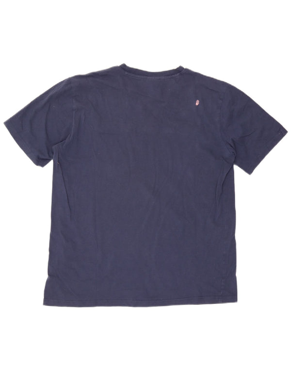 Champion Mens Graphic T-Shirt Top XL Navy Blue Cotton
