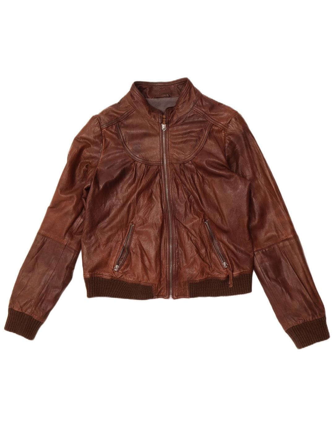 CONBIPEL Womens Leather Jacket IT 48 XL Brown Leather
