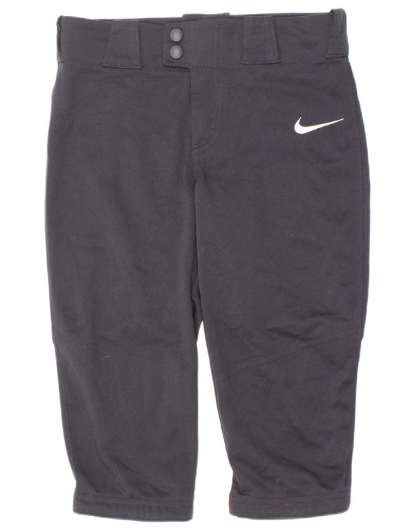 Nike Boys Ravne ležerne hlače 8-9 godina male W26 L15 crni poliester