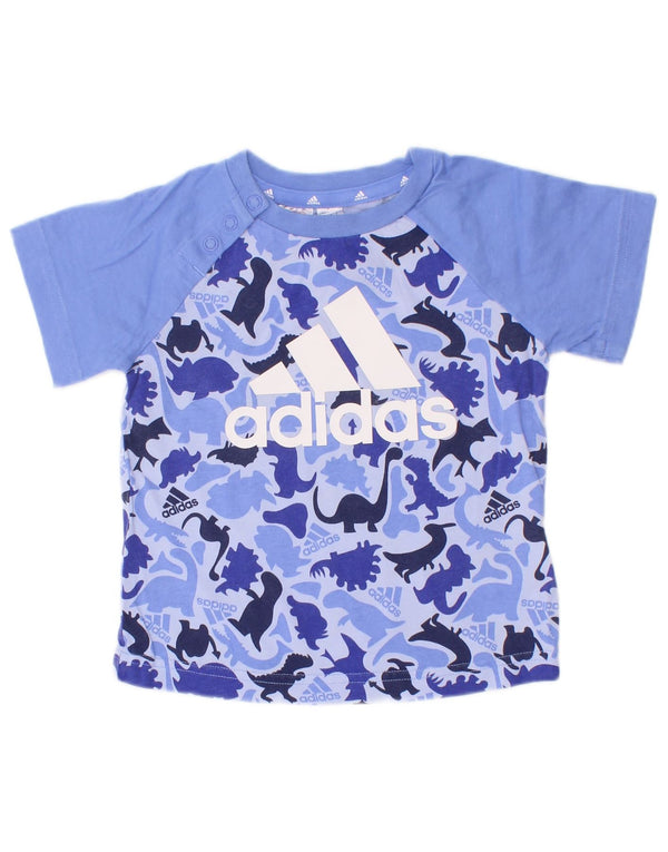 Adidas majica kratkih rukava s grafičkim motivima za dječake, 9-12 mjeseci, pamuk, plavi životinjski print