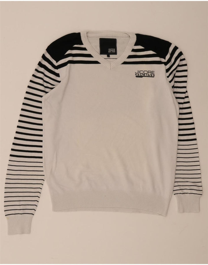 Jack & Jones muški džemper s V-izrezom, velika bijela boja