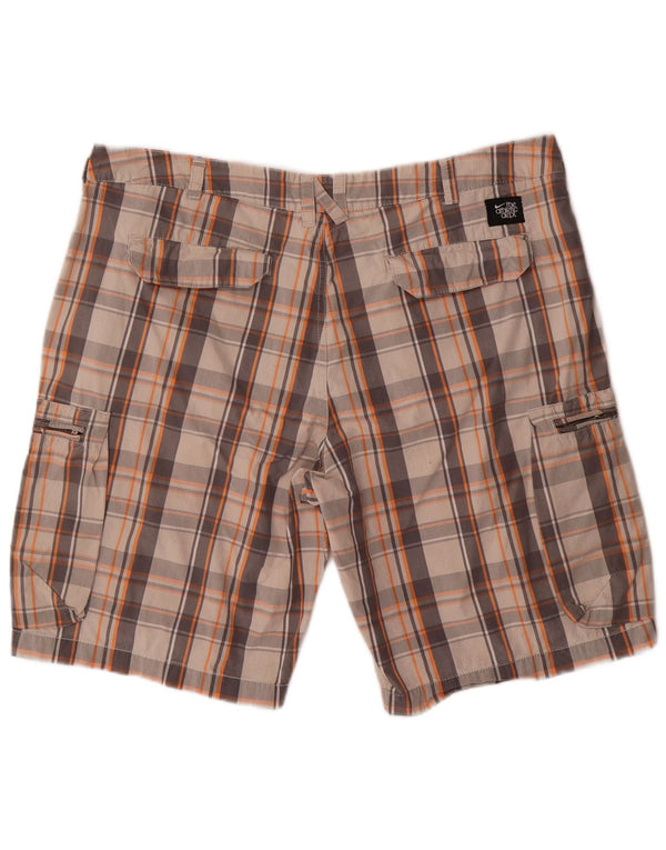 NIKE Muške kargo kratke hlače W36 veliki sivi karirani pamuk