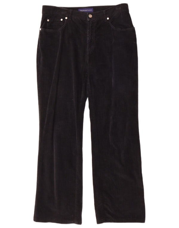 Ženske ležerne hlače Trussardi Bootcut W31 L29 tamnoplavi pamuk